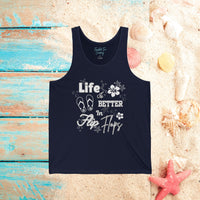 Life is Better In Flip Flops Unisex Jersey Tank! Summer Vibes! Free Shipping!