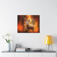 Western Mountain Deer Scenery in Oranges and Browns Canvas Gallery Wraps!