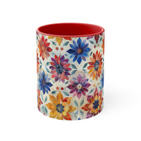 Boho Watercolor Star Accent Coffee Mug, 11oz! Free Shipping! Great For Gifting! Lead and BPA Free!