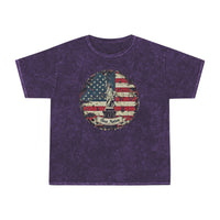 2# One Nation Under God American Flag Distressed Unisex Mineral Wash T-Shirt! New Colors! Free Shipping!!!