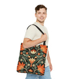 Orange Blossoms Florals Fall Vibes Tote Bag