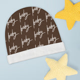 Chocolate Baby Beanie in Cursive! Free Shipping! Great for Gifting!