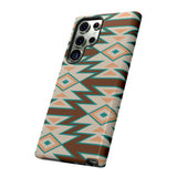 Teal and Brown Aztec Tough Cases! Cellphone Cases! Multiple Sizes Available! Apple iPhone, Samsung Galaxy, and Google Pixel devices!