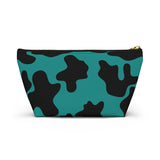 Teal Blue Cow Print Travel Accessory Pouch, Check Out My Matching Weekender Bag! Free Shipping!!!