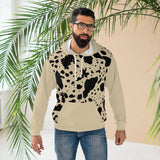 Cow Print and Cream Unisex Pullover Hoodie! All Over Print! New!!!