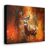 Western Mountain Deer Scenery in Oranges and Browns Canvas Gallery Wraps!