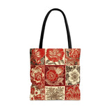 Red and Brown Florals Fall Vibes Tote Bag!