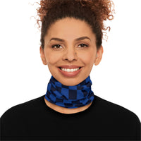 Black and Navy Blue Plaid Lightweight Neck Gaiter! 4 Sizes Available! Free Shipping! UPF +50! Great For All Outdoor Sports!