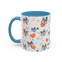 Coffee Mug - Fox Heart Medley Valentines Day Mug (11, 15oz)