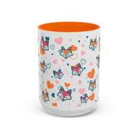 Coffee Mug - Fox Heart Medley Valentines Day Mug (11, 15oz)