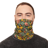 Green Floral Print Lightweight Neck Gaiter! 4 Sizes Available! Free Shipping! UPF +50! Great For All Outdoor Sports!