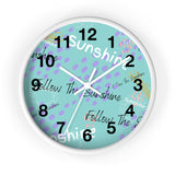 Boho Paint The Town Aqua Blue Print Wall Clock! Perfect For Gifting! Free Shipping!!! 3 Colors Available!
