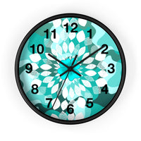 Boho Teal Ombre Flower Print Wall Clock! Perfect For Gifting! Free Shipping!!! 3 Colors Available!
