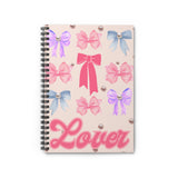 Valentines Day Lover Bows and Pearls Light Pink Spiral Notebook - Ruled Line! Perfect For Gifting!