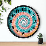 Boho Teal Tie Dye Print Wall Clock! Perfect For Gifting! Free Shipping!!! 3 Colors Available!