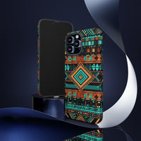 Turquoise Aztec Tough Cases! Cellphone Cases! Multiple Sizes Available! Apple iPhone, Samsung Galaxy, and Google Pixel devices!