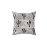 Western/Boho Acid Wash Grey Cactus Square Pillow!