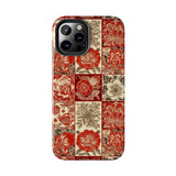 Royal Red Floral Fall Vibes Tough Phone Cases!