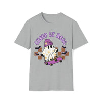 Creep it Real Retro Skate Boarding Ghost Unisex Graphic Tee! Halloween! Fall Vibes!