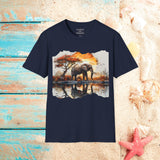 Elephant Golden Hour Unisex Graphic Tees! Summer Vibes! All New Heather Colors!!! Free Shipping!!!