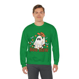 Boo Haw Retro Ghost Unisex Heavy Blend Crewneck Sweatshirt! Halloween! Fall Vibes!