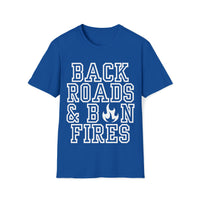 Back Roads and Bon Fires Dark Version Unisex Graphic Tees! Fall Vibes!