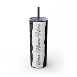 Custom Personalized Cow Printed Skinny Tumbler with Straw, 20oz! Multiple Colors!