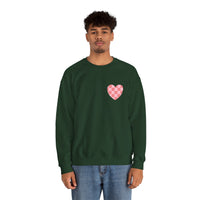 Valentines Day Pink Plaid Heart Basics Pocket Design Edition Unisex Sweatshirt! Retro! Free Shipping!!!