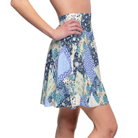 Boho Blue Patchwork Women's Skater Skirt! Free Shipping!