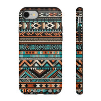 Teal and Orange Aztec Tough Cases! Cellphone Cases! Multiple Sizes Available! Apple iPhone, Samsung Galaxy, and Google Pixel devices!