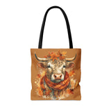 Young Scottish Highlander Cow Fall Vibes Tote Bag!