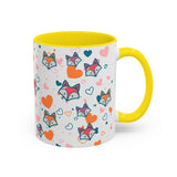 Coffee Mug - Fox Heart Medley Valentines Day Mug (11, 15oz)