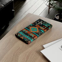 Turquoise Aztec Tough Cases! Cellphone Cases! Multiple Sizes Available! Apple iPhone, Samsung Galaxy, and Google Pixel devices!