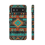 Turquoise Aztec Tough Cases! Cellphone Cases! Multiple Sizes Available! Apple iPhone, Samsung Galaxy, and Google Pixel devices!