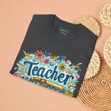 The Teacher Floral School Bus Unisex Graphic Tees! All New Heather Colors!!! Free Shipping!!! Back To School!