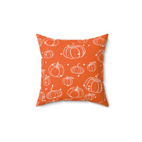 Dark Orange and White Polka Dot Pumpkin Square Pillow! Halloween! Fall Vibes!