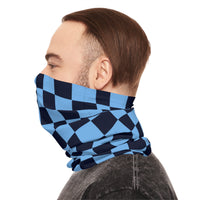 Black and Light Blue Plaid Lightweight Neck Gaiter! 4 Sizes Available! Free Shipping! UPF +50! Great For All Outdoor Sports!