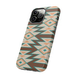 Teal and Brown Aztec Tough Cases! Cellphone Cases! Multiple Sizes Available! Apple iPhone, Samsung Galaxy, and Google Pixel devices!