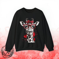 Valentines Day Giraffe Heart Unisex Sweatshirt! Plus Sizes Available!