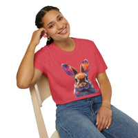 Easter Bunny With Glasses Unisex Graphic Tees! Spring Vibes! All New Heather Colors!!! Free Shipping!!!