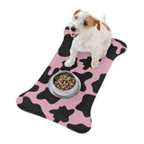 Black and Light Purple Cow Print Pet Feeding Mats! Dog and Cat Shapes! Foxy Pets! Free Shipping!!!