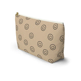 Cream Smiley Accessory Pouch, Check Out My Matching Weekender Bag! Free Shipping!!!