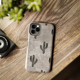 Grey Acid Wash Cactus Western Tough Phone Cases!