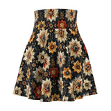 Western Black and Brown Florals Women's Skater Skirt! Free Shipping!