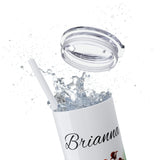 Custom Name Personalized Botanical Garden Tumblers Skinny Tumbler with Straw, 20oz! Multiple Colors Available!