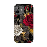 White and Red Roses Gothic Inspired Halloween Tough Phone Cases! Fall Vibes!