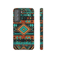 Turquoise Aztec Tough Cases! Cellphone Cases! Multiple Sizes Available! Apple iPhone, Samsung Galaxy, and Google Pixel devices!