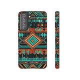 Turquoise Aztec Tough Cases! Cellphone Cases! Multiple Sizes Available! Apple iPhone, Samsung Galaxy, and Google Pixel devices!