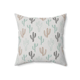 Western/Boho Grey Botanical Cactus Square Pillow!