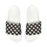 Classic Black Daisy Flower Print Summer Beach Slides, Women's PU Slide Sandals! Free Shipping!!!